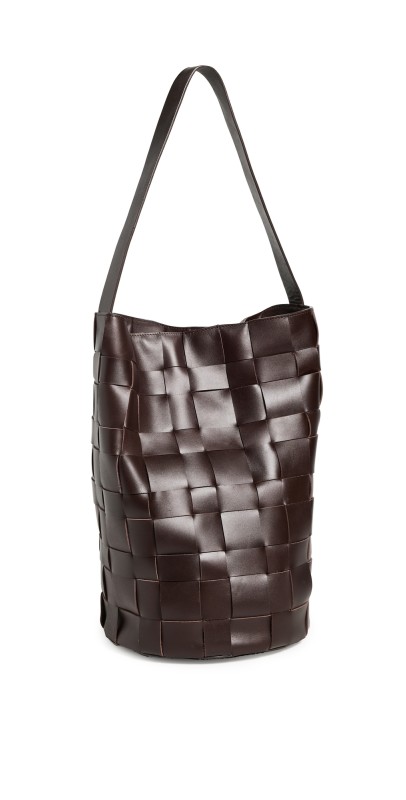 St. Agni Woven Bucket Bag Chocolate