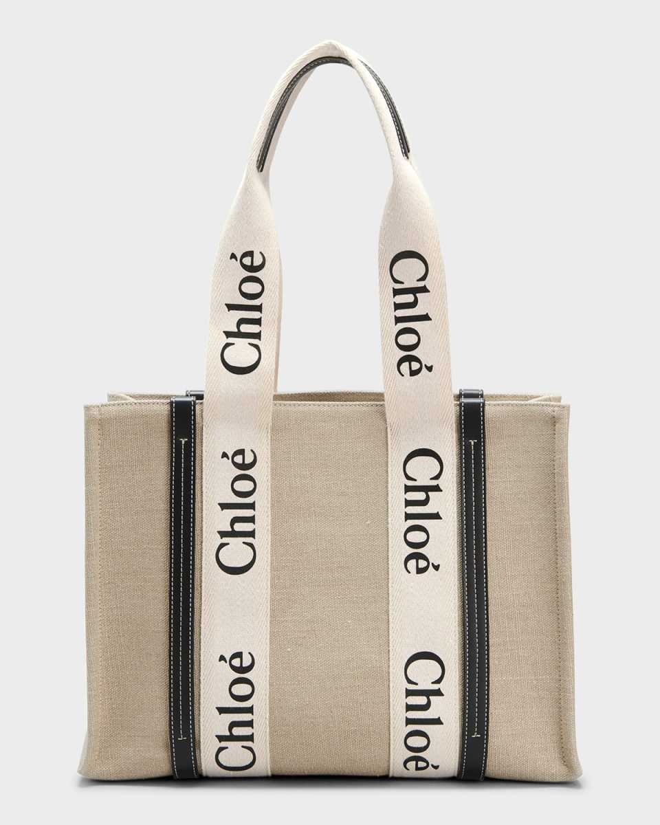 Woody Medium Tote Bag in Linen