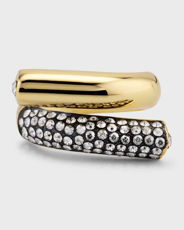 Ana Pave Crystal Bypass Ring, Size