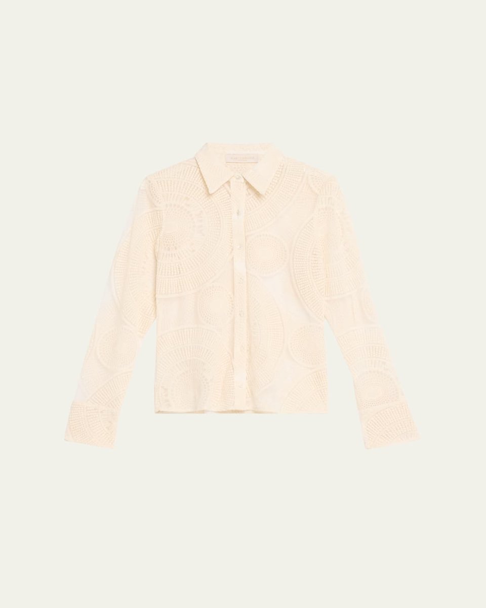Hulda Sheer Button-Front Blous