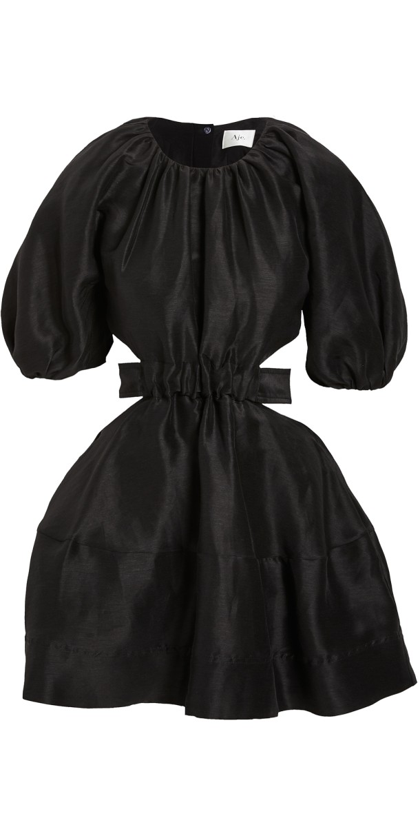Aje Psychedelia Cut Out Mini Dress Onyx