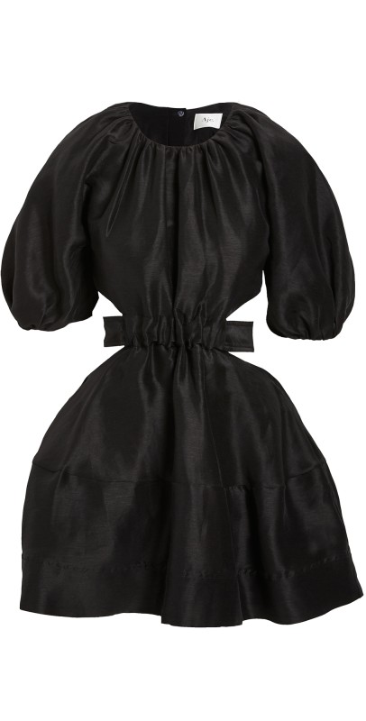 Aje Psychedelia Cut Out Mini Dress Onyx