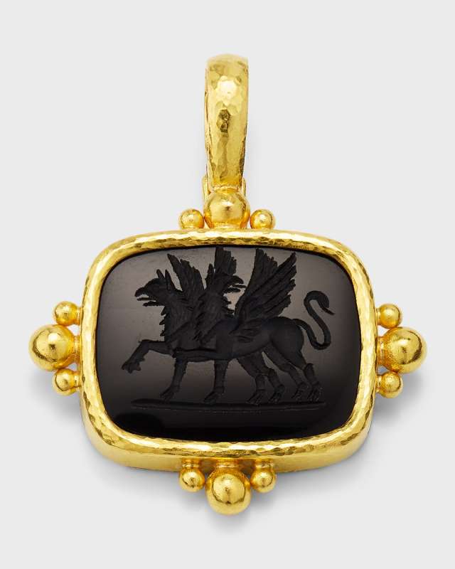 19k Griffin Onyx Pendant