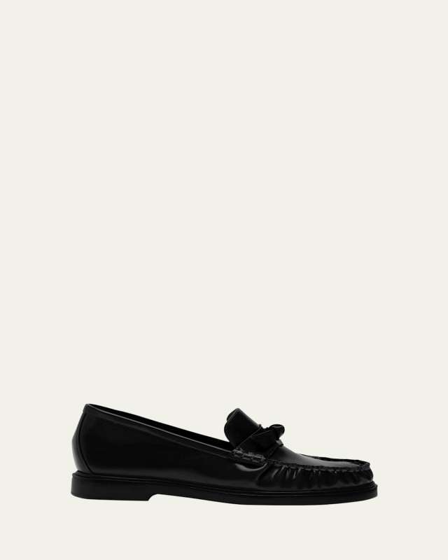 Clarita Leather Bow Loafers