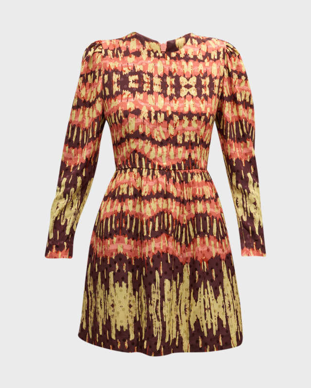Flavia Abstract-Print A-Line Mini Dress