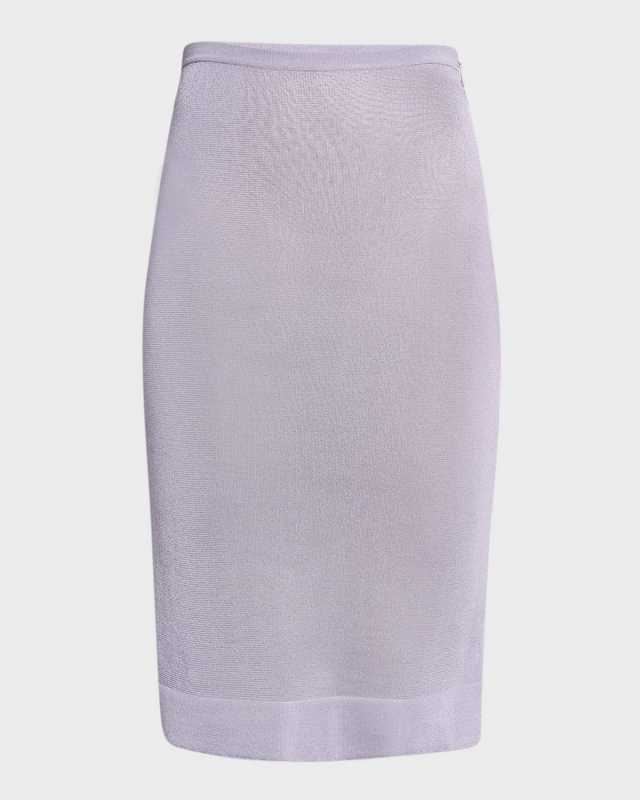 Sheer Knit Pencil Skirt