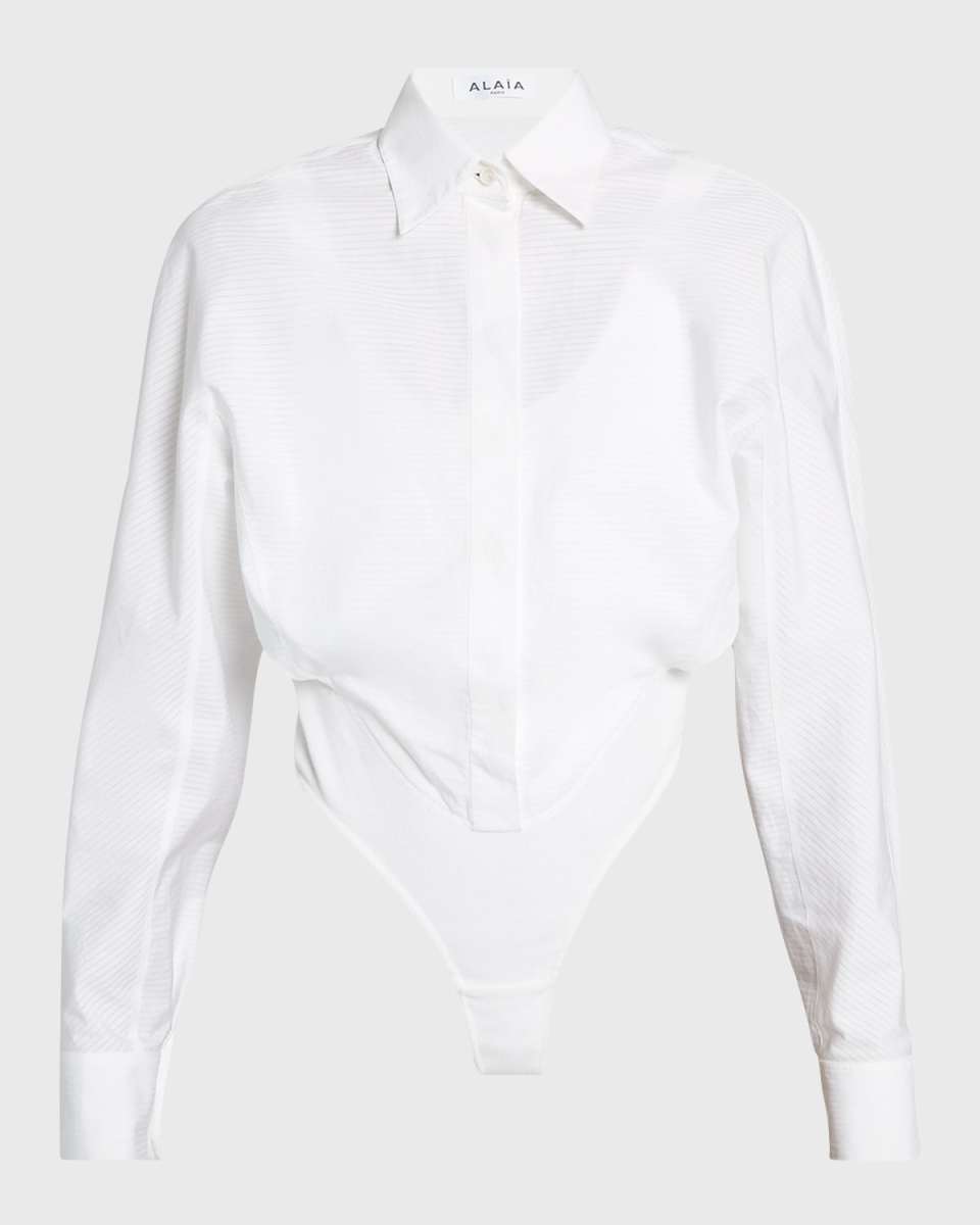 Striped Layered Collared Bodysuit