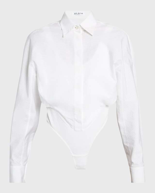 Striped Layered Collared Bodysuit