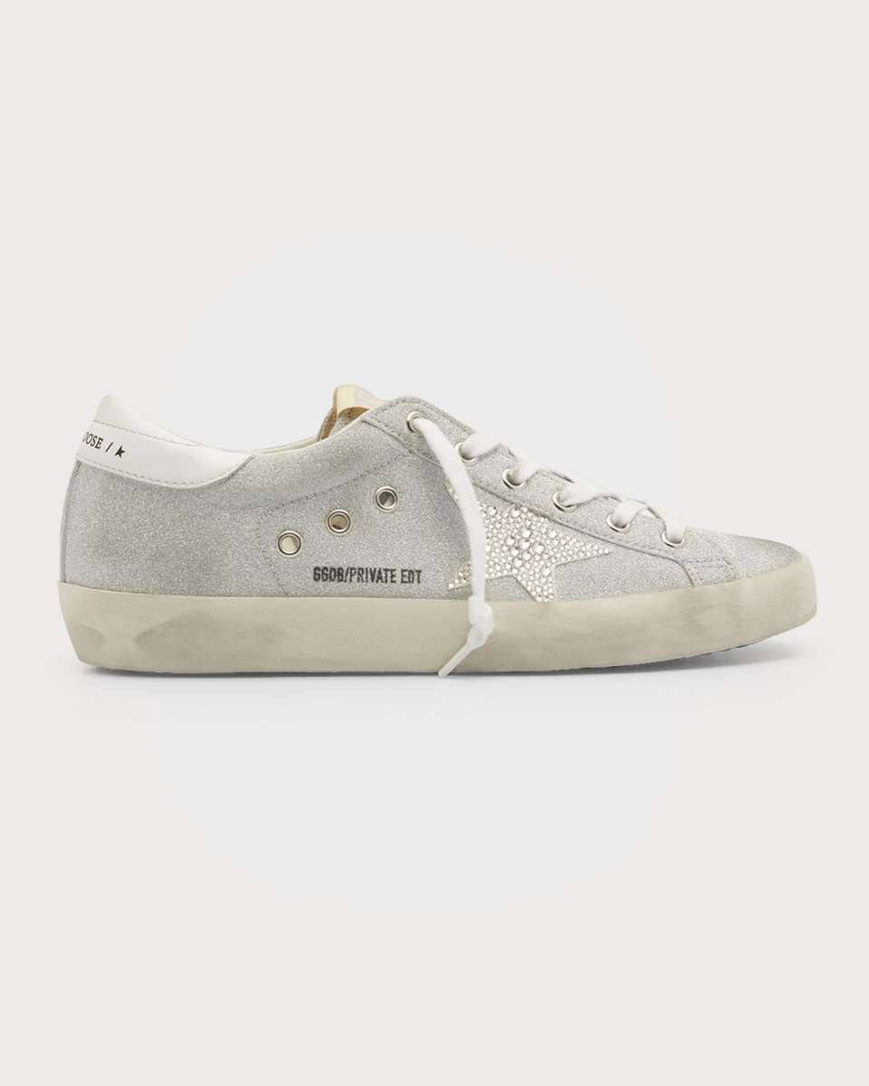 Superstar Glitter Crystal Low-Top Sneakers