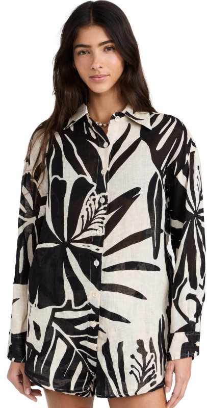Vitamin A Playa Linen Boyfriend Shirt Gcj