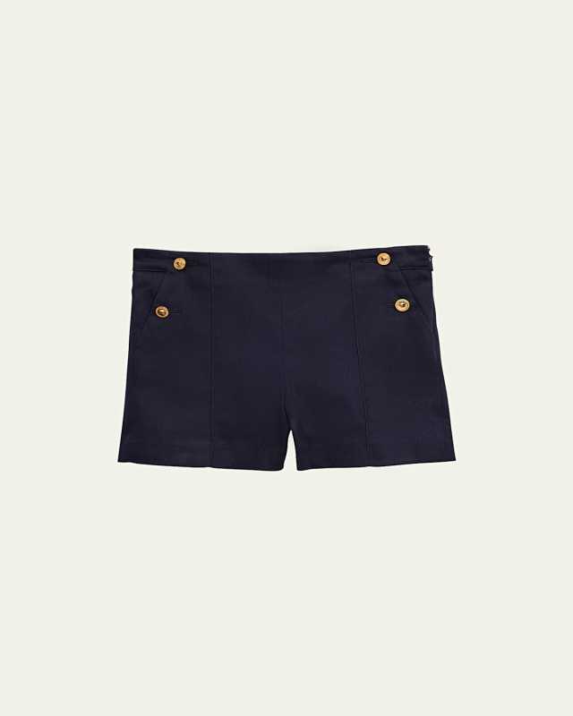 Girl's Cotton Gabardine Shorts, Size 6M-36M