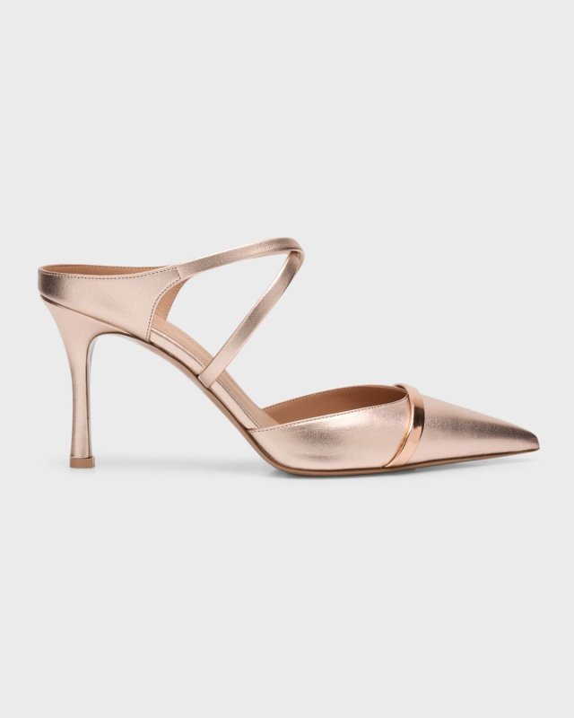 Yoana Metallic Crisscross Mule Pumps