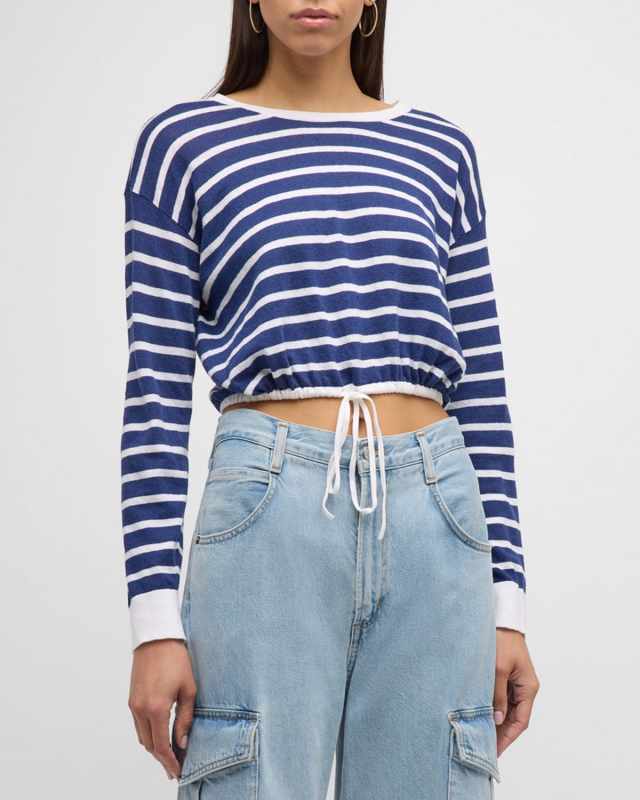 Bernetta Striped Cropped Pullov