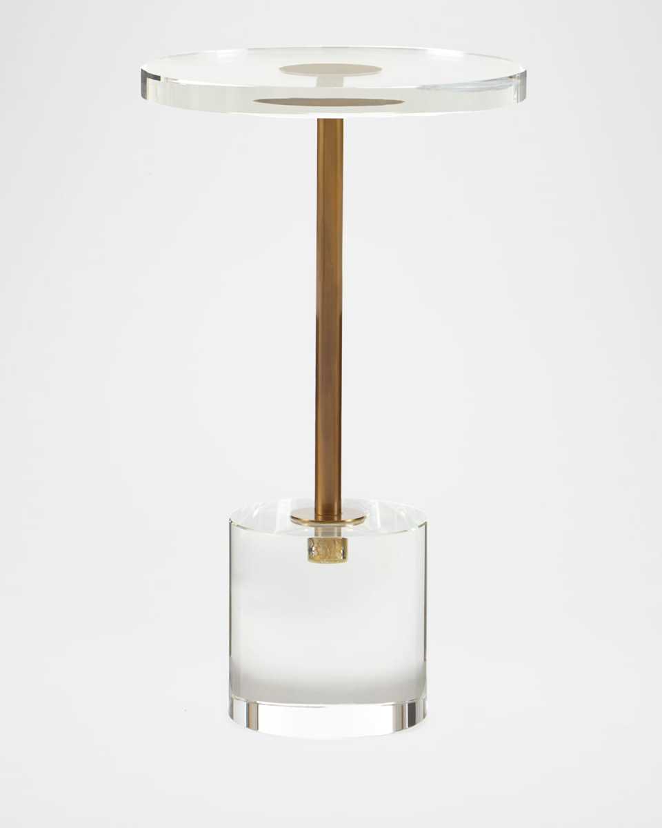 Brass and Acrylic Martini Side Table