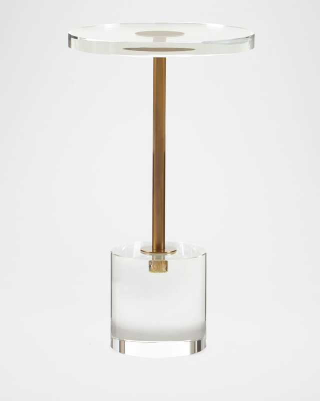Brass and Acrylic Martini Side Table