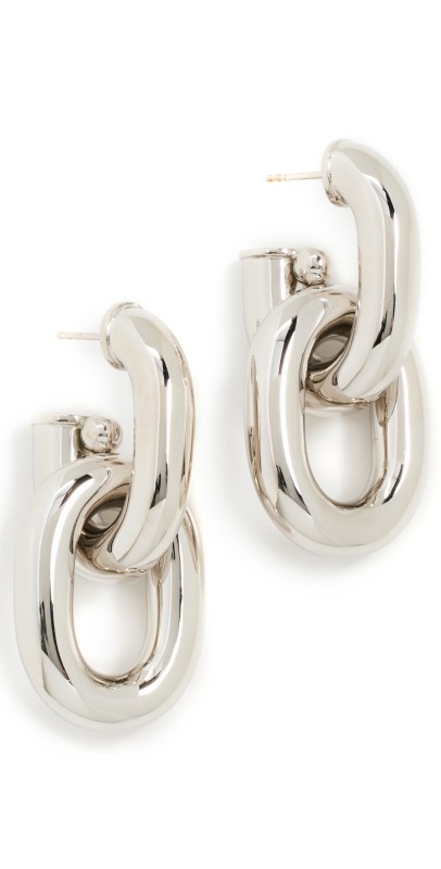 rabanne XL Link Double Earrings Silver