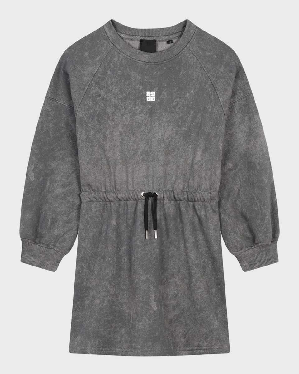 Girl's 4G-Print Fleece Dress, Size 4-
