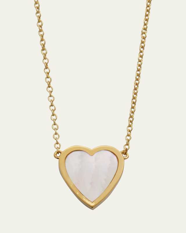 18k Mini Inlay Heart Necklace