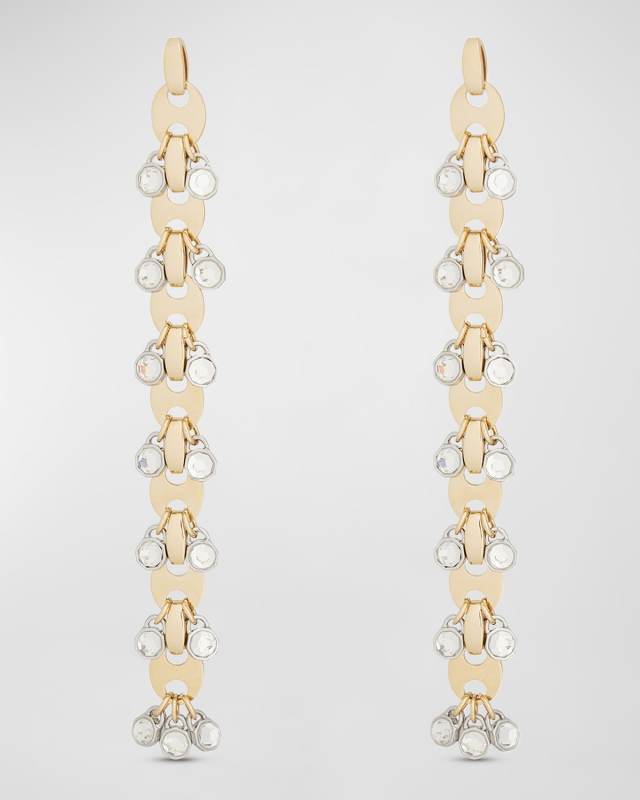 Strass Disc-Link Drop Earrings