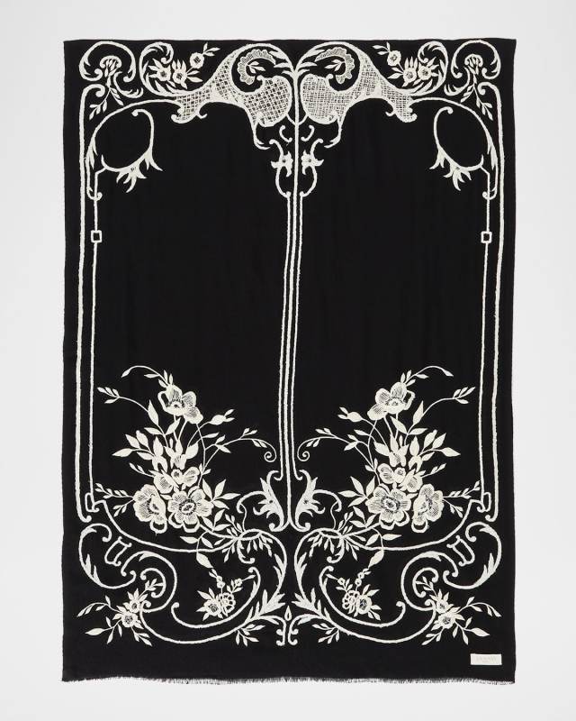 Vintage-Inspired Art Cashmere Scarf