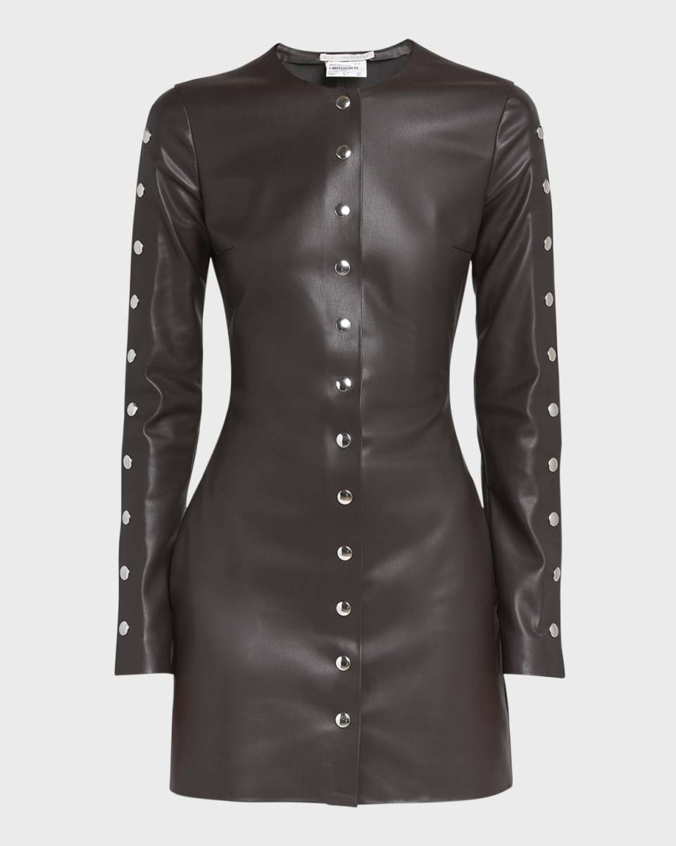 Faux Leather Studded Mini Dress