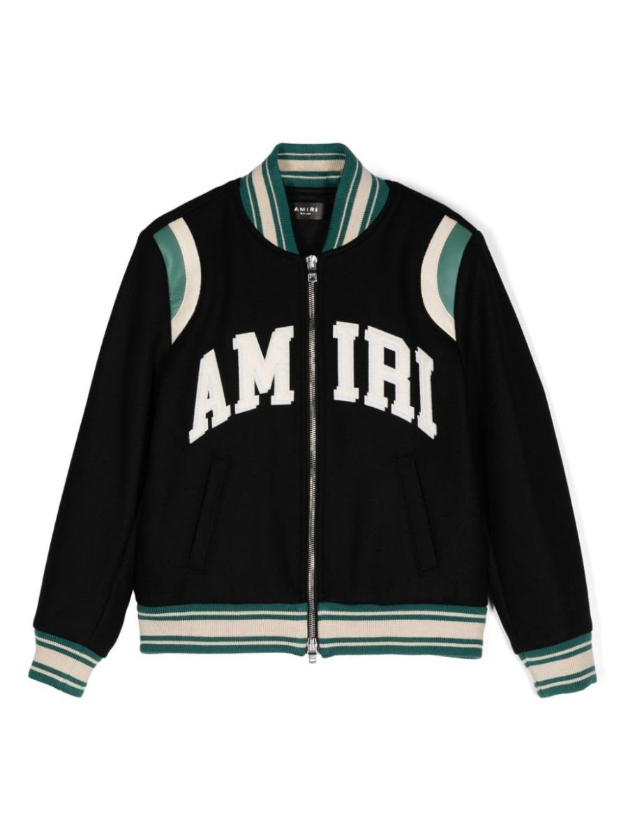 logo-appliqué bomber jacket
