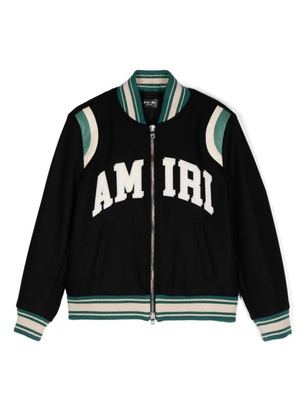 logo-appliqué bomber jacket