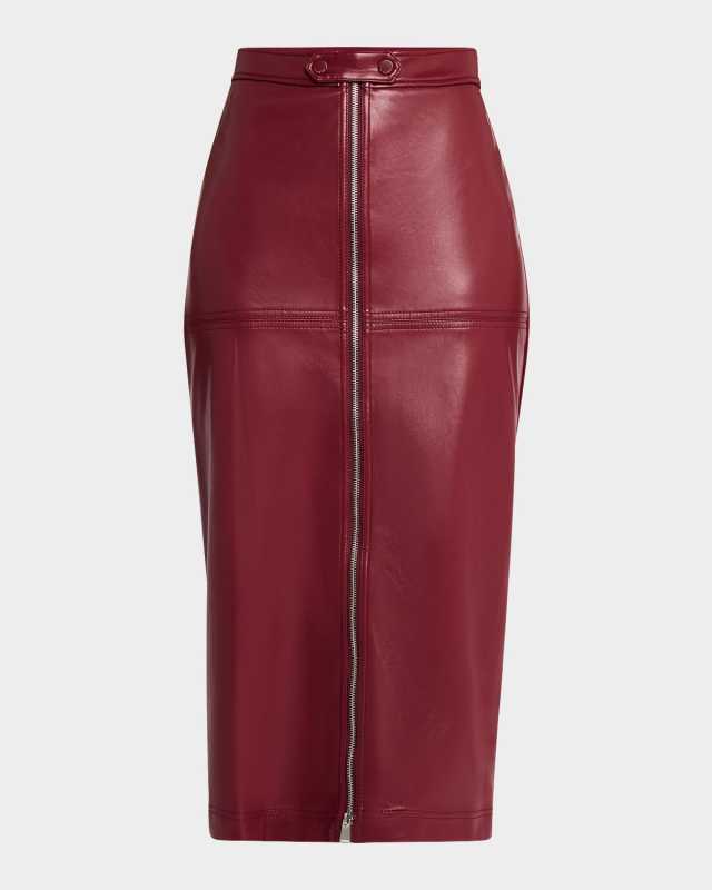 Biana Zip Column Midi Skirt