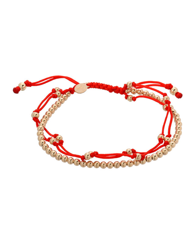 14k Trio Fortune Adjustable Bracelet