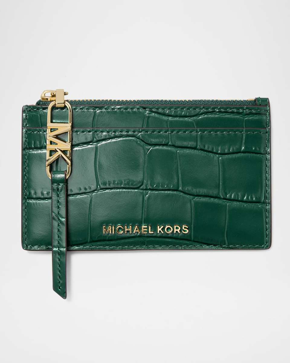 Empire Croc-Embossed Leather Card Holder