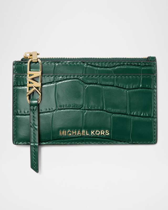 Empire Croc-Embossed Leather Card Holder