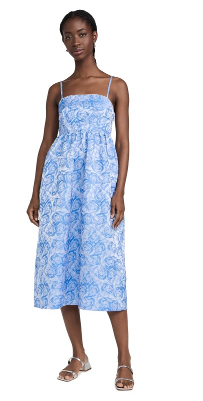 BAUM UND PFERDGARTEN Alvina Dress Blue Rose Jacquard