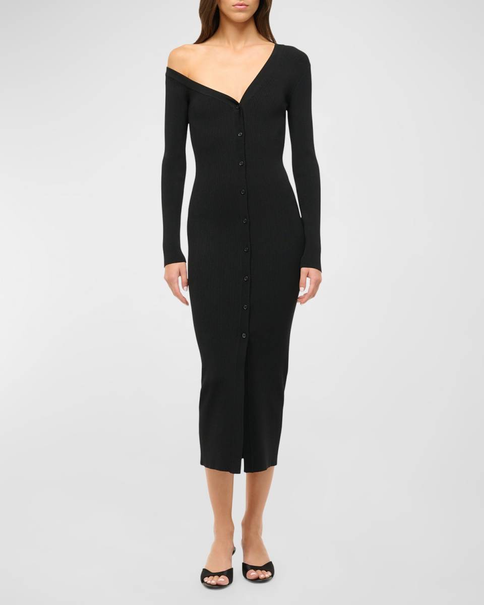 Craftsman One-Shoulder Midi Sweater Dress