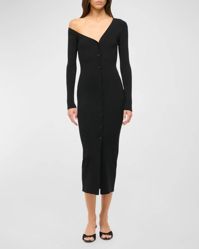 Craftsman One-Shoulder Midi Sweater Dress