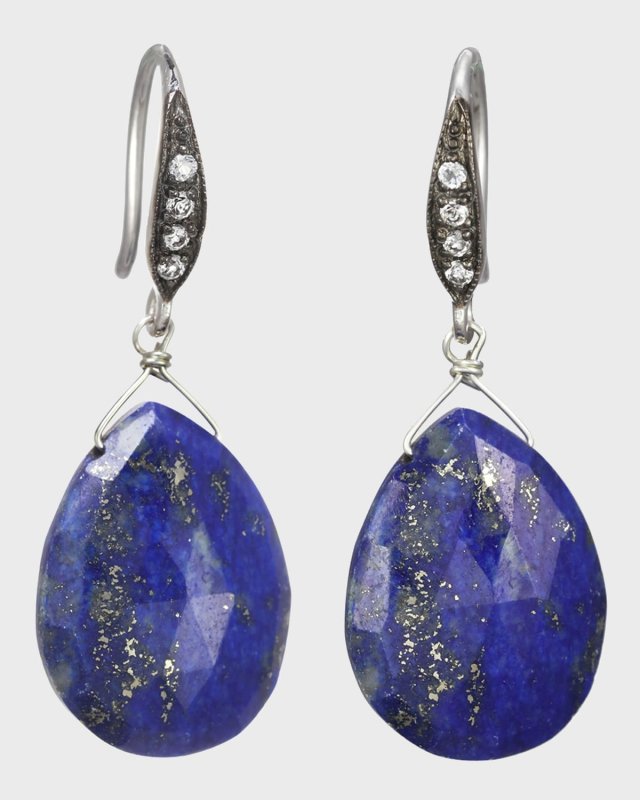 White Sapphire Earrings On A Vermeil Hook