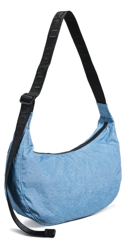 BAGGU Medium Nylon Crescent Bag Digital Denim Digital Denim