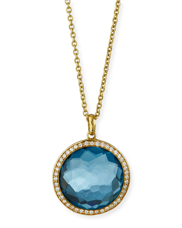 Medium Pendant Necklace in 18K Gold with Diamonds
