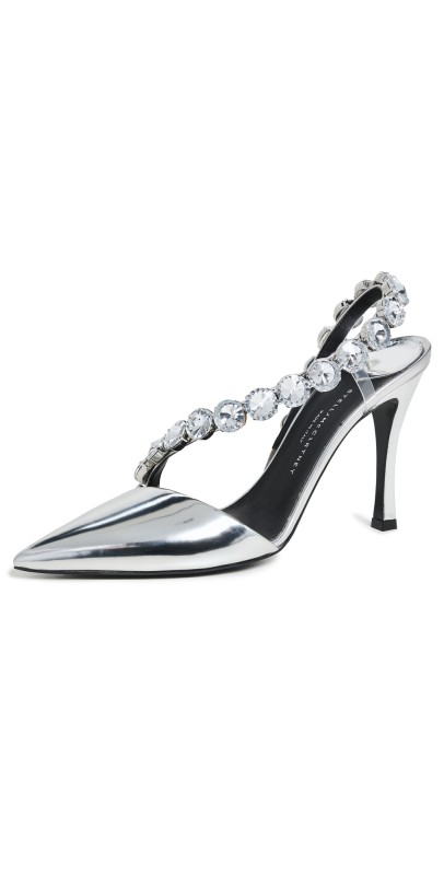 Stella McCartney Stella Iconic Eco Mirror Pumps Silver/Crystal