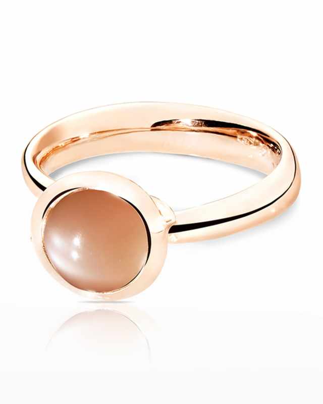 18k Rose Gold Small Brown Monstone Ring