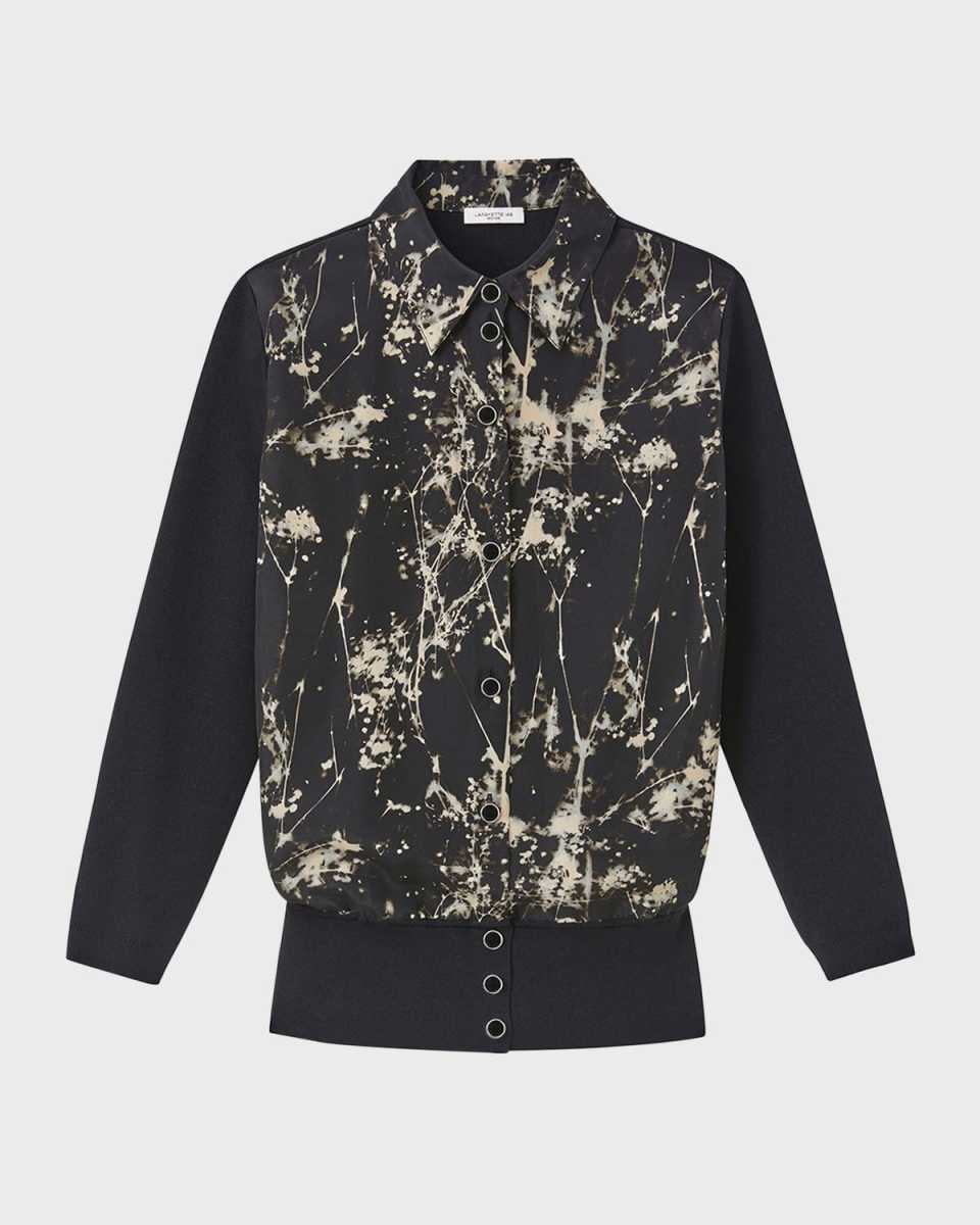 Printed Button-Down Sweat
