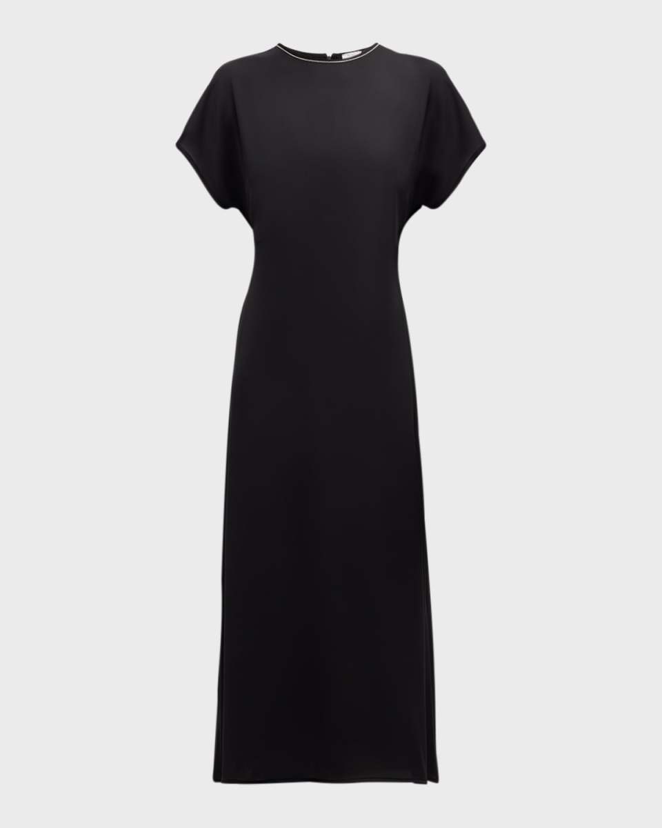 Chain-Trim Midi Dress