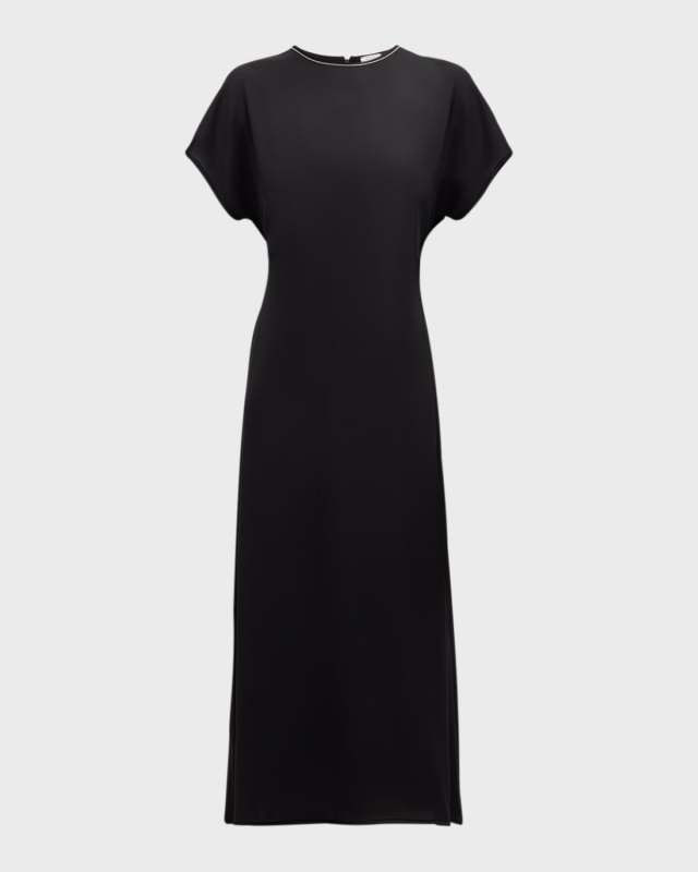 Chain-Trim Midi Dress