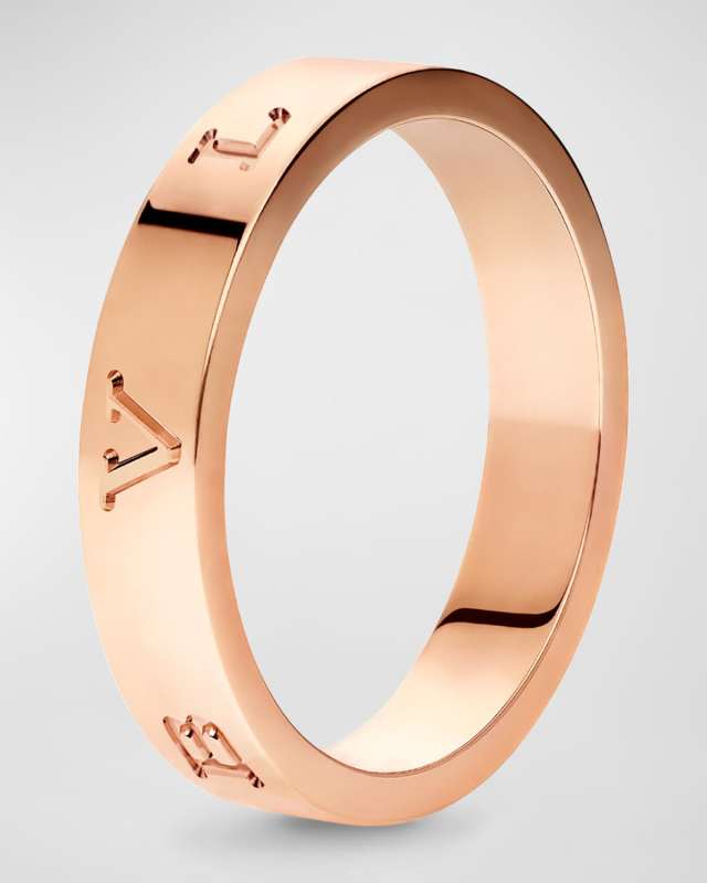 BULGARI BULGARI Plain Band Ring in 18K Rose Gold, EU 57 / US 8