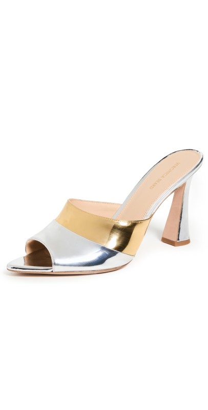 Veronica Beard Thora Heels Silver/Gold