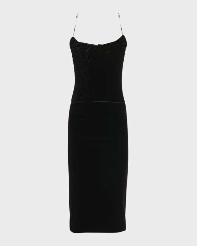 Strapless Velvet Corset Dress