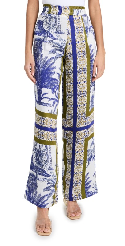 Dur Doux Palmier Baggy Trousers Blue, Green, White