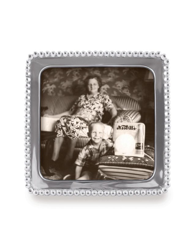 Beaded Picture Frame, 5"Sq.