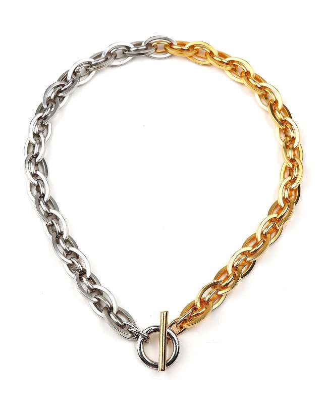 Two-Tone Fancy Links Necklace