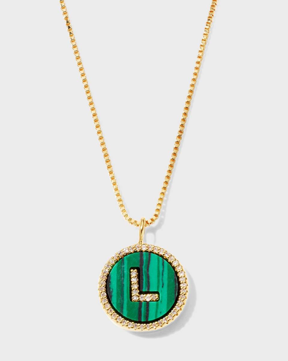 Malachite Initial Necklace