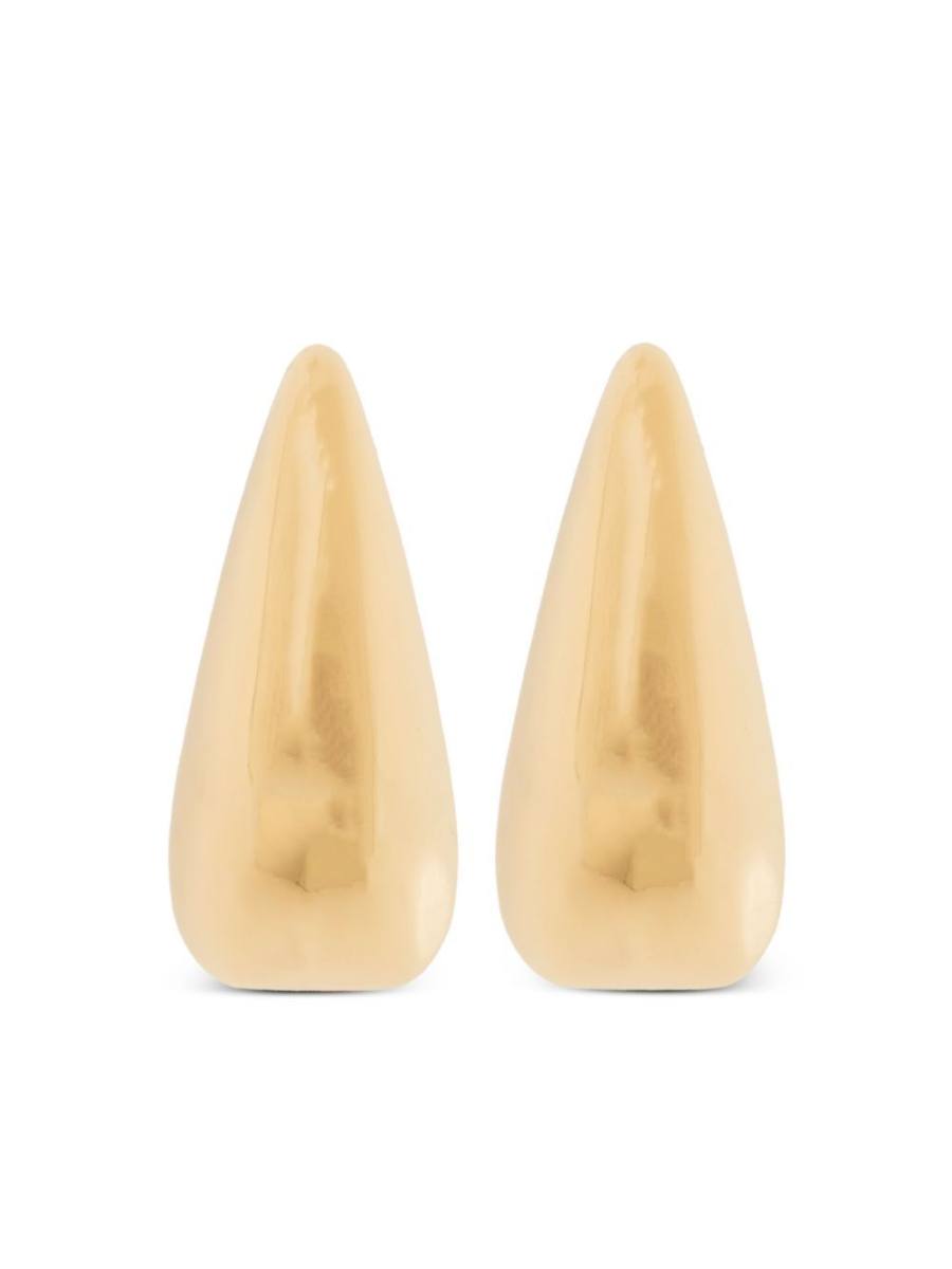 logo-engraved drop earrings
